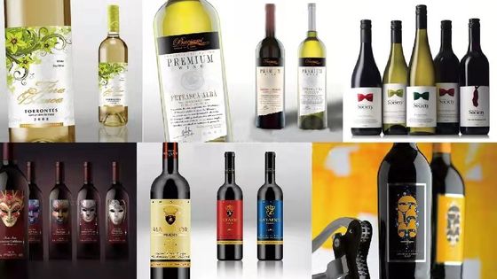 赤ワインのラベルのステッカーは印刷された誕生日の防水接着剤を壁紙を張る