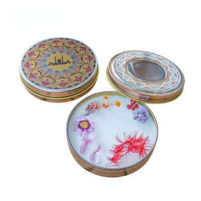 ギフトの金の金属1g 2g 3g 5gのための包装の缶のあたりで小さい空のサフランの錫箱