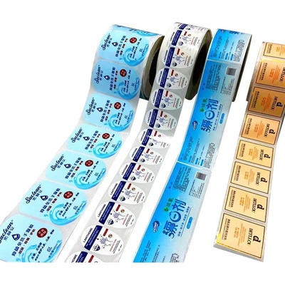 注文の金ホイルのラベルのステッカー直接包装ロール自己接着出荷ラベルの上昇温暖気流
